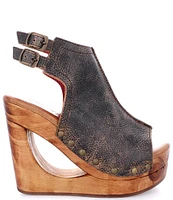 Bed Stu Imelda Leather Platform Cut-Out Wedges