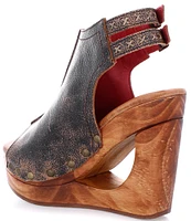 Bed Stu Imelda Leather Platform Cut-Out Wedges