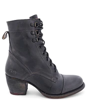 Bed Stu Judgement Leather Block Heel Combat Boots