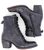 Bed Stu Judgement Leather Block Heel Combat Boots