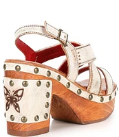 Bed Stu Mediation Leather Butterfly Detail Banded Sandals