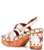 Bed Stu Mediation Leather Butterfly Detail Banded Sandals