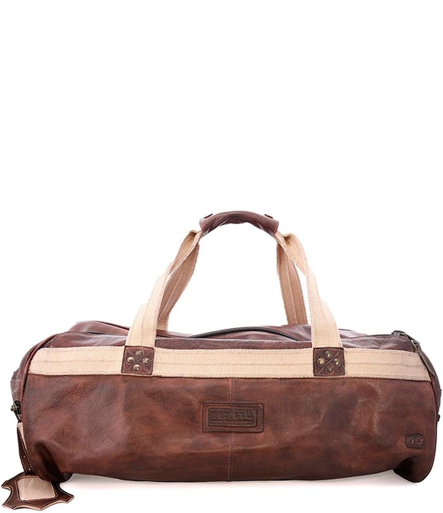 Bed Stu Ruslan Leather Canvas Detail Weekender Duffle Bag