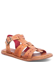 Bed Stu Sue Leather Flat Buckled Sandals