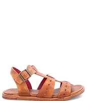 Bed Stu Sue Leather Flat Buckled Sandals