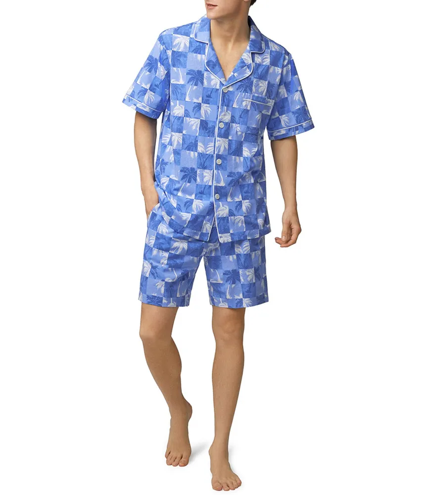 Bedhead Pajamas Cool Palms Short Sleeve Pajama Top & 8#double; Inseam Boxer Pajama Shorts