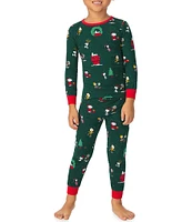 BedHead Pajamas Little Kids 2T-12 Peanuts Festive Fun Holiday Printed Pajama Set