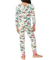 BedHead Pajamas Little/Big Girls 2T-12 Family Matching Alpine Cabins Print Two-Piece Pajama Set