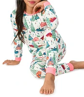 BedHead Pajamas Little/Big Girls 2T-12 Family Matching Alpine Cabins Print Two-Piece Pajama Set