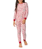 BedHead Pajamas Little/Big Girls 2T-12 Family Matching Paris Je Taime Heart Print Two-Piece Pajama Set