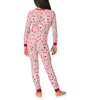 BedHead Pajamas Little/Big Girls 2T-12 Family Matching Paris Je Taime Heart Print Two-Piece Pajama Set