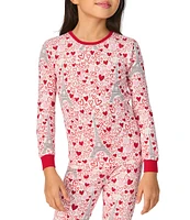 BedHead Pajamas Little/Big Girls 2T-12 Family Matching Paris Je Taime Heart Print Two-Piece Pajama Set