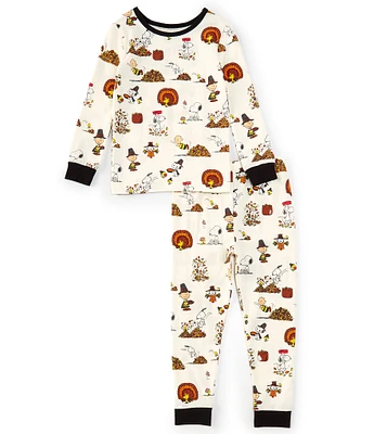 Bedhead Pajamas Little/Big Kids 2T-12 Long Sleeve Snoopy Gives Thanks 2-Piece Pajama Pants Set