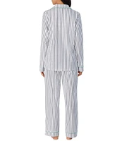 BedHead Pajamas Family Matching Stripe Print Long Sleeve Notch Collar Cotton Knit Pajama Set