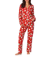 BedHead Pajamas Sugar Cookies Long Sleeve Notch Collar Jersey Knit Holiday Pajama Set