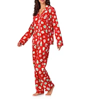 BedHead Pajamas Sugar Cookies Long Sleeve Notch Collar Jersey Knit Holiday Pajama Set