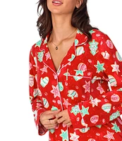 BedHead Pajamas Sugar Cookies Long Sleeve Notch Collar Jersey Knit Holiday Pajama Set