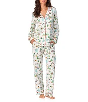 BedHead Pajamas Tis the Sea-Son Long Sleeve Notch Collar Jersey Knit Holiday Pajama Set