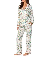 BedHead Pajamas Tis the Sea-Son Long Sleeve Notch Collar Jersey Knit Holiday Pajama Set