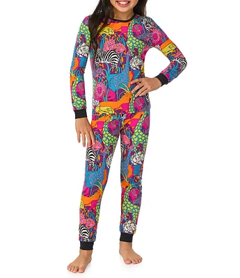 BedHead Pajamas x Trina Turk Little/Big Girls 2T-12 Family Matching Jungle Print Two-Piece Pajama Set