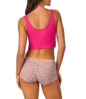 Bedhead Sleeveless Henley Knit Solid Cropped Tank Top