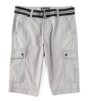 Iron Belted Messenger Length Mini-Ripstop 14.5#double; Inseam Cargo Shorts