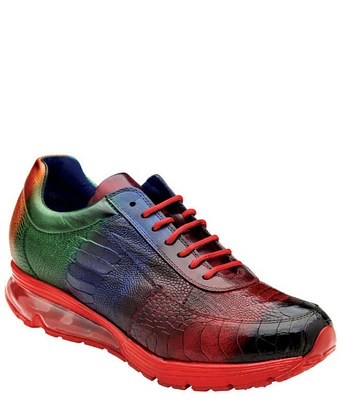 Belvedere Men's George Hand Painted Ostrich Sneakers