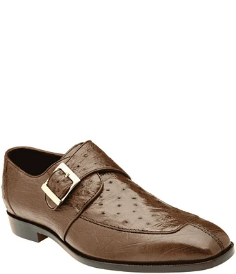 Belvedere Men's Josh Ostrich Quill Monk Strap Shoes