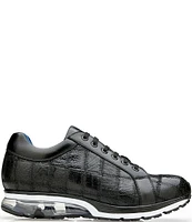 Belvedere Men's Magnus Ostrich Patchwork Lace Up Sneakers