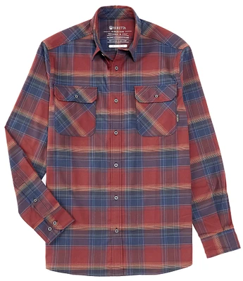 Beretta Stretch Cadet Plaid Flannel Long Sleeve Woven Shirt