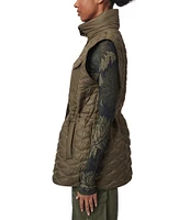 Bernardo Anorak Rib Knit Stand Collar Bungee Cord Waist Quilted Vest