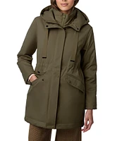 Bernardo Ladies Anorak Stand Collar Long Sleeve Detachable Bib Raincoat