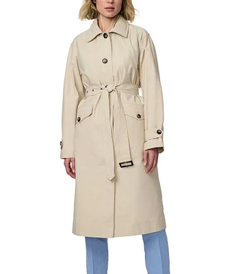 Bernardo Ladies Peach Waxed Convertible Single Breasted Classic Trench