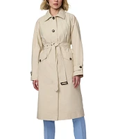 Bernardo Ladies Peach Waxed Convertible Single Breasted Classic Trench
