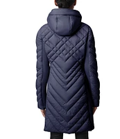 Bernardo Lattice Quilt Stand Collar Thumb Hole Cuff Sleeve Puffer Coat