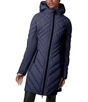 Bernardo Lattice Quilt Stand Collar Thumb Hole Cuff Sleeve Puffer Coat