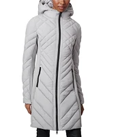 Bernardo Lattice Quilt Stand Collar Thumb Hole Cuff Sleeve Puffer Coat