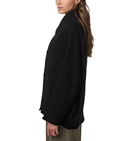 Bernardo Light Weight Notch Lapel Collar Batwing Sleeve Asymmetric Hem Jacket