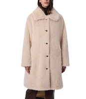 Bernardo Luxe Faux Fur Point Collar Long Sleeve Oversize Fit Coat