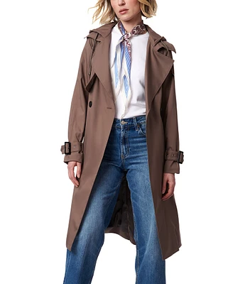 Bernardo Recycled Twill Notch Lapel Classic Style Trench Coat