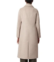 Bernardo Tailored Single Breasted Long Sleeve Wool Blend Peacoat