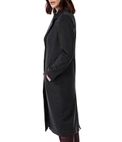 Bernardo Tailored Single Breasted Long Sleeve Wool Blend Peacoat