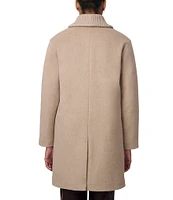 Bernardo Wool Point Collar Long Sleeve Diamond Quilt Lined Coat