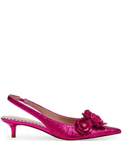 Betsey Johnson Aurorra Sequin 3D Flower Embellished Slingback Pumps