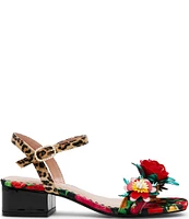 Betsey Johnson Charrly 3D Floral Print Embellished Dress Sandals