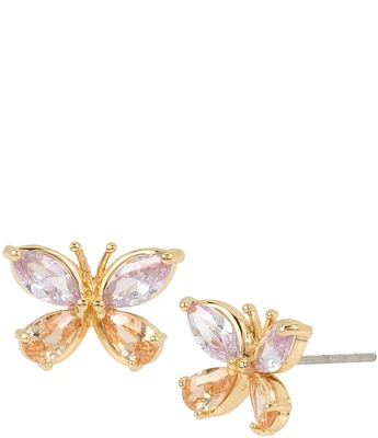 Betsey Johnson CZ Butterfly Stud Earrings