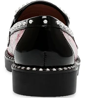 Betsey Johnson Darian Embellished Plaid Penny Loafers