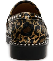 Betsey Johnson Darian Leopard Embellished Penny Loafers