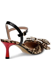 Betsey Johnson Felipe Leopard Print Pearl Embellished Pumps