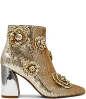 Betsey Johnson Finlee Sequin Flower Embellished Booties